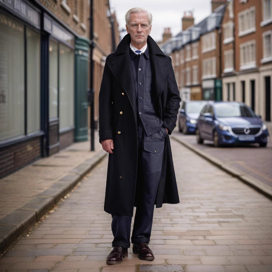Herren eleganter Wollmantel Drune