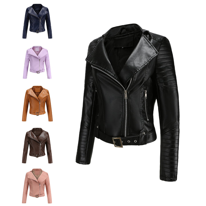 Damen modische Bikerjacke mit stylischem Steppmuster und attraktiven Reißverschlussdetails Drune