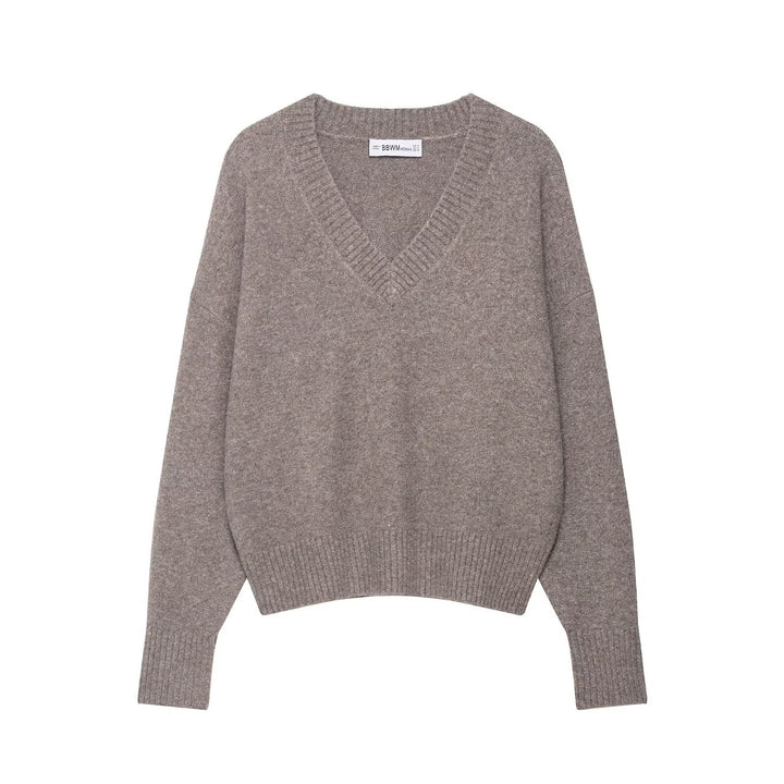 Damen Pullover mit V-Ausschnitt und feinem Strick Drune