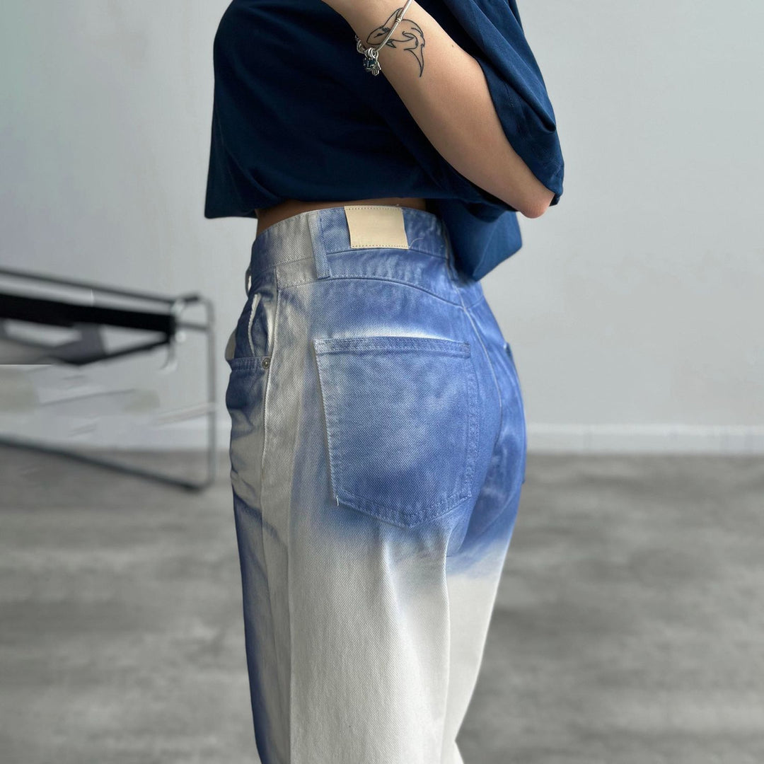 Damen Baggy Jeans im einzigartigen Batikdesign Drune