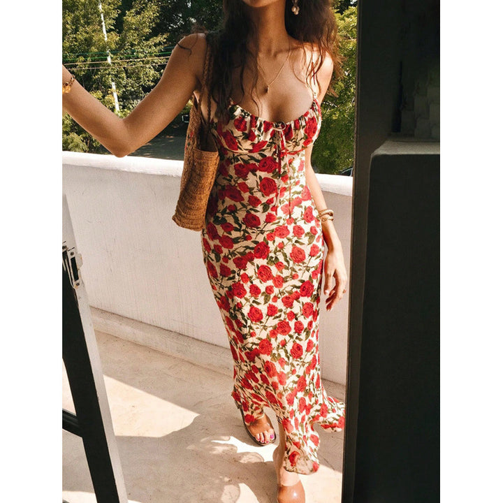 Damen Midi-Kleid mit floralen Details und zauberhaftem Schnitt Drune