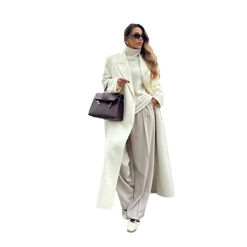 Damen Elegante und fließende weite Hose mit passender Blazerjacke Drune
