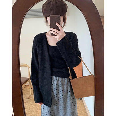Damen lässiger Strickcardigan mit offenen Ärmeln und bequemer Passform Drune