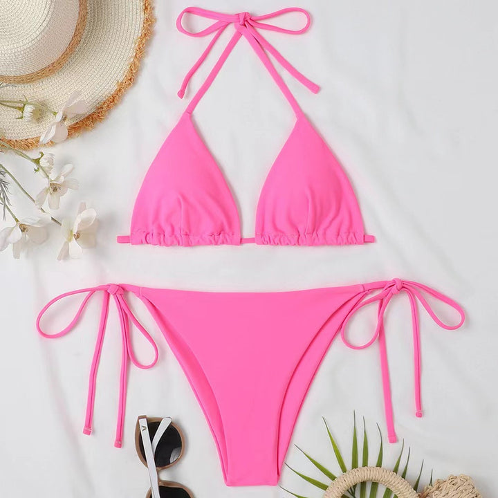 Damen Triangel-Bikini mit verstellbaren Bind Druneändern und raffinierten Details Drune