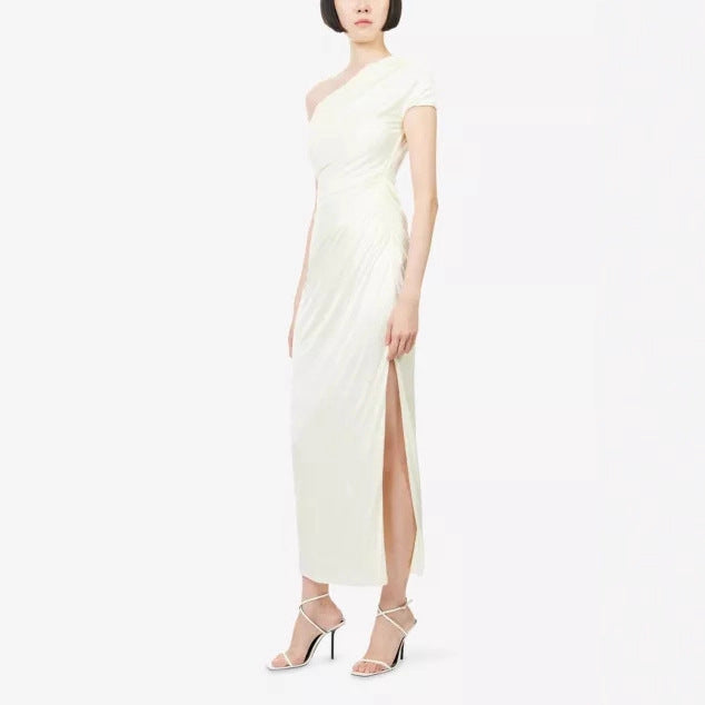 Damen Wickelkleid mit asymmetrischem Oberteil und eleganten Drapierungen Drune