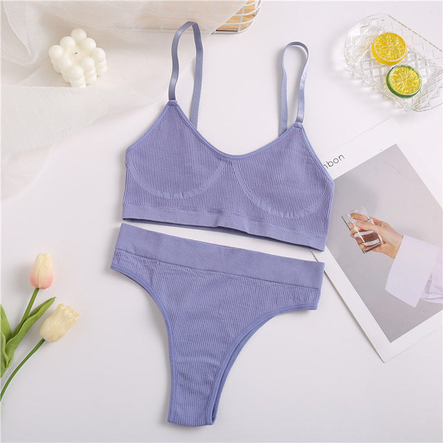 Damen-Set aus nahtlosem Oberteil und passender Unterwäsche Drune