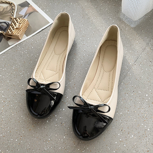 Damen nan verführerische Ballerina-Pumps mit Lackkappenvorderteil und gepolsterter Komfortsohle Drune