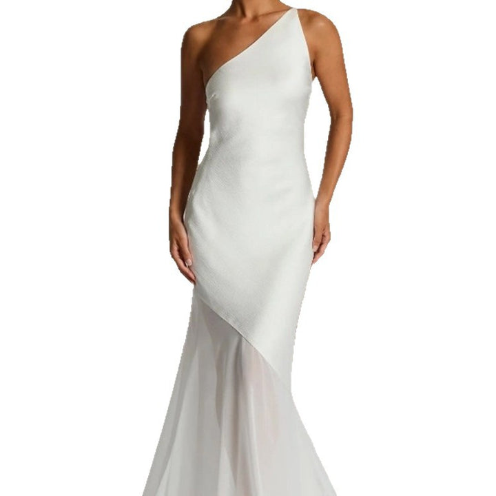 Damen Einseitiges Maxikleid mit fließendem Rock Drune