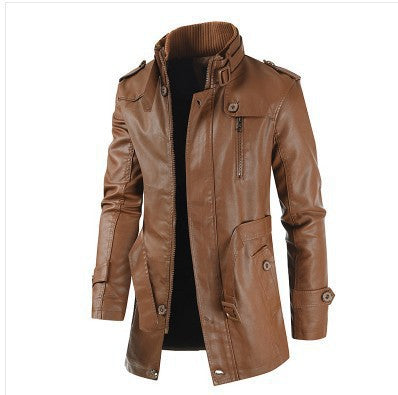 Drune | Retro Leder-Trenchcoat für Männer