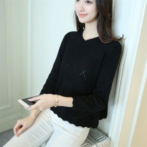 Damen lässiger Strickpullover mit strukturiertem Muster Drune