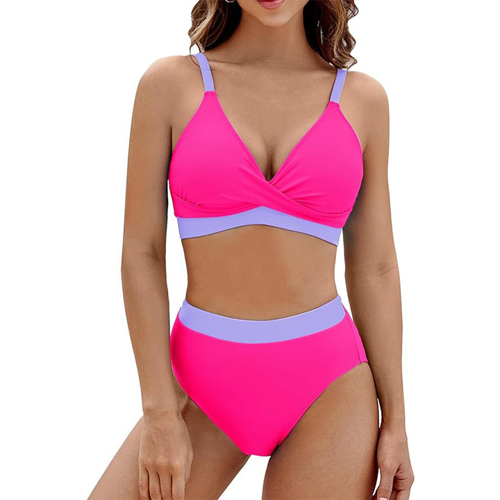 Damen Bikini-Set mit innovativem Wickeloberteil und hohem Taillenbund Drune
