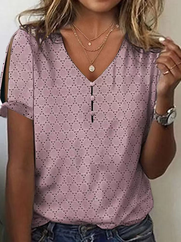 Damen Glitzernde V-Pullover Bluse Drune