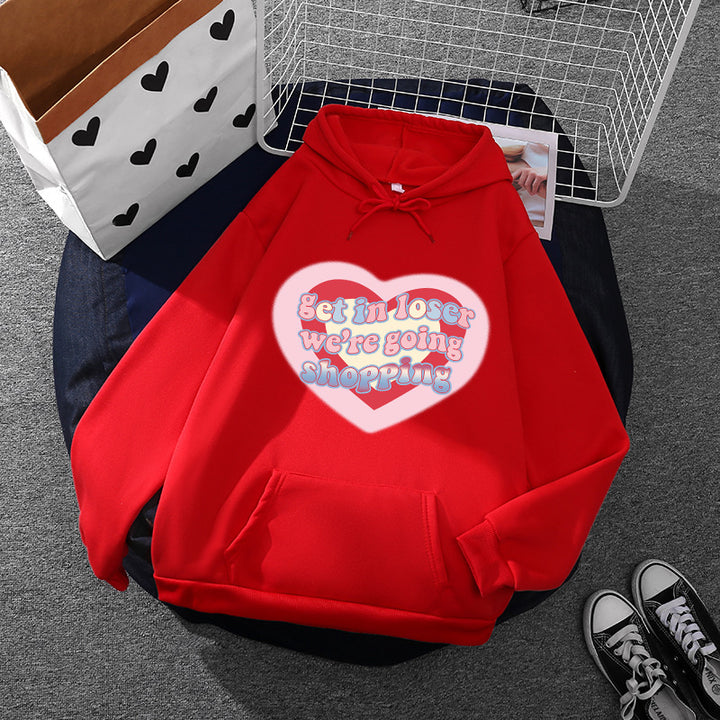 Damen Kuscheliger Kapuzenpullover mit kreativem Grafikdesign Drune