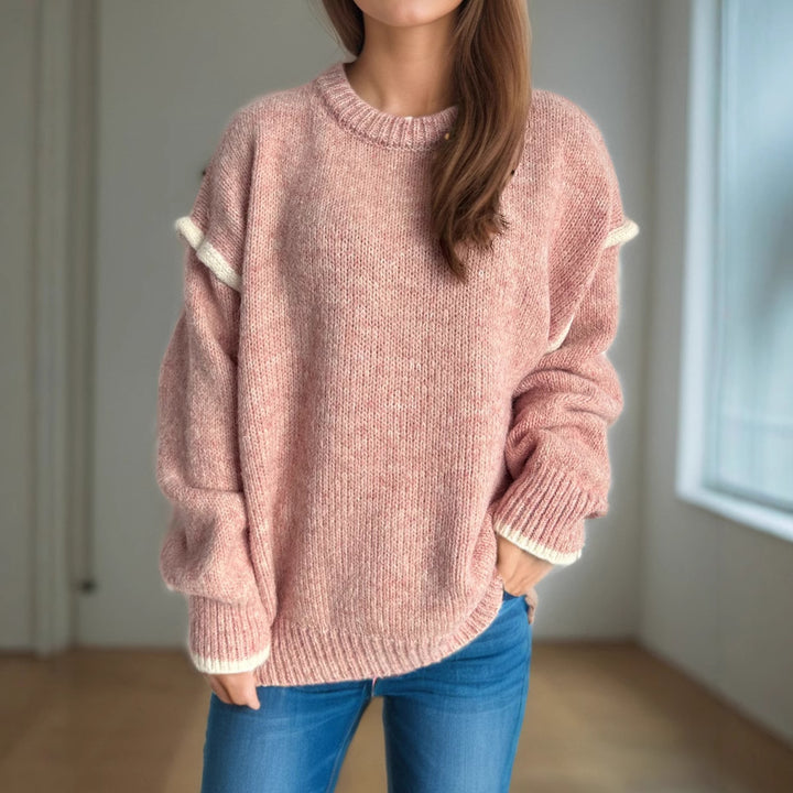 Damen Grobstrickpullover mit lässigem Schnitt und strukturiertem Design Drune