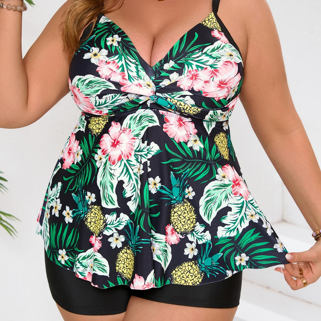 Damen Tankini mit floralem Oberteil und schmeichelndem Schnitt Drune