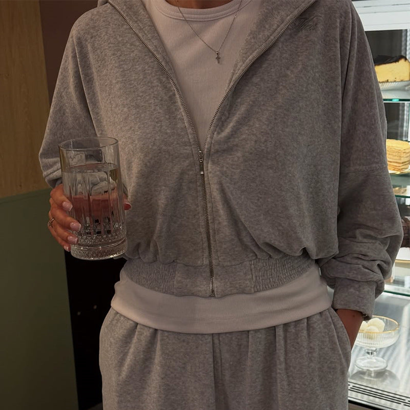 Damen lässiger Jogginganzug mit Kapuze Drune