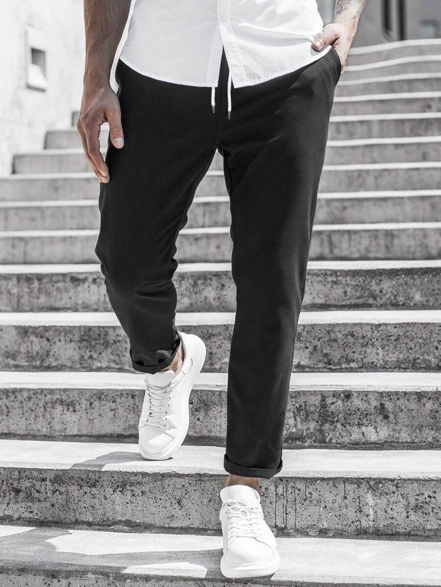 Herren Sportliche Chino-Hose mit flexiblem Bund und modernen Details Drune