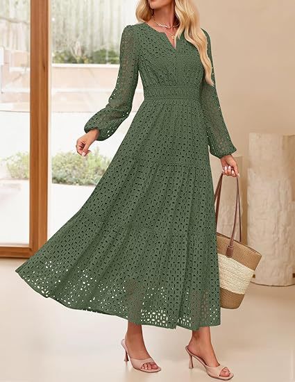 Damen Maxikleid im eleganten gehäkelten Design Drune