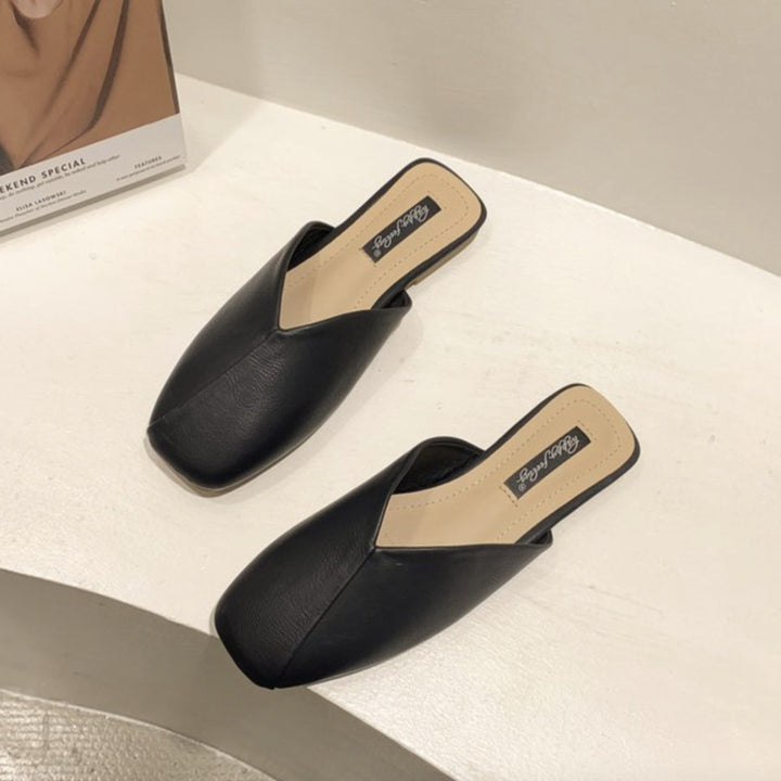 Damen Modische Mules mit elegantem V-Ausschnitt Drune