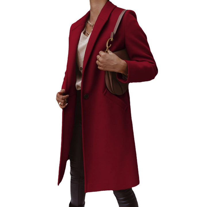 Damen Eleganter und hochwertiger Wollmantel mit schmalem Schnitt Drune