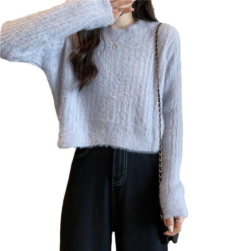 Damen kuscheliger Strickpullover mit weichem Material Drune