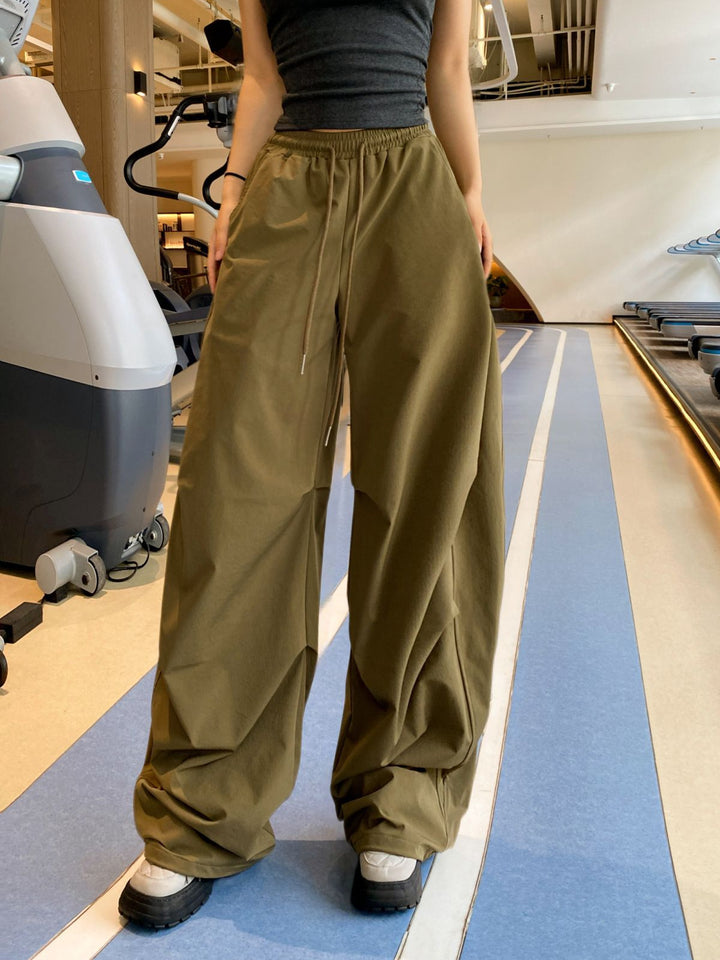 Damen weite Freizeithose mit elastischem Bund und praktischen Seitentaschen Drune