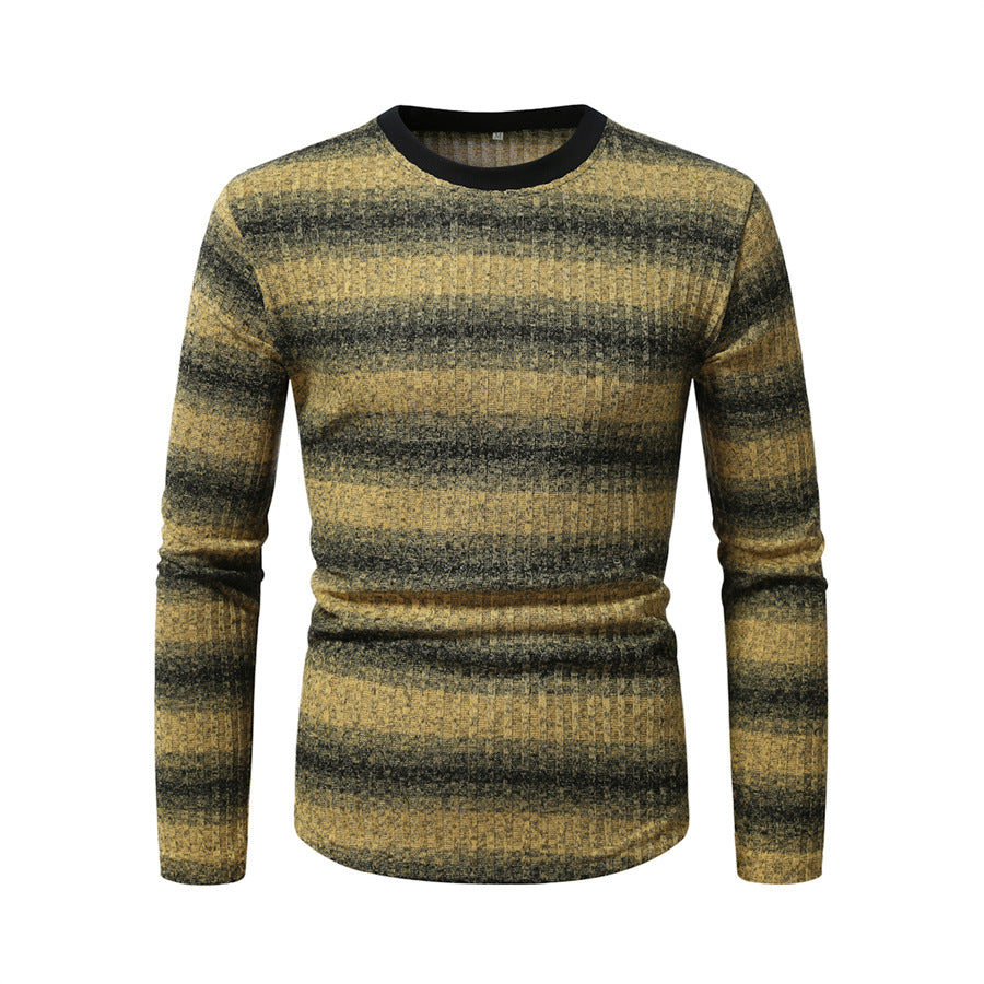 Herren Langarmshirt aus strukturiertem Material mit modischem Streifenmuster Drune