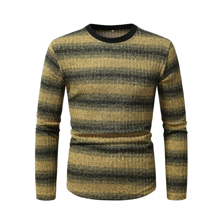 Herren Langarmshirt aus strukturiertem Material mit modischem Streifenmuster Drune