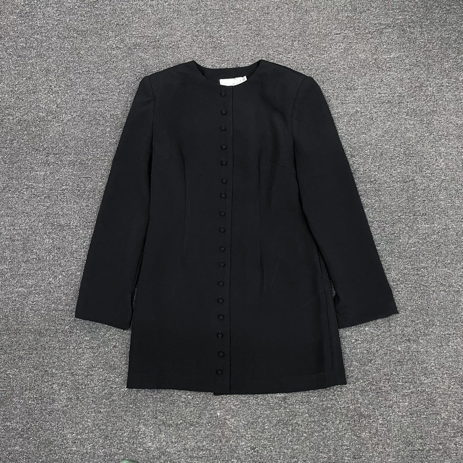 Damen eleganter Blazer mit Knopfleiste und minimalistischer Silhouette Drune