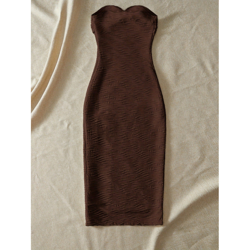 Damen Maxikleid mit gerafftem Design und seitlichem Schlitz Drune