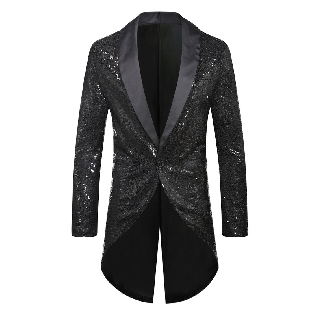 Herren eleganter Paillettenblazer mit luxuriösen Details Drune
