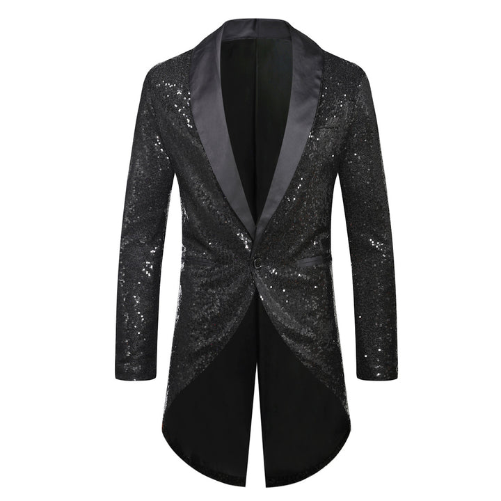 Herren eleganter Paillettenblazer mit luxuriösen Details Drune