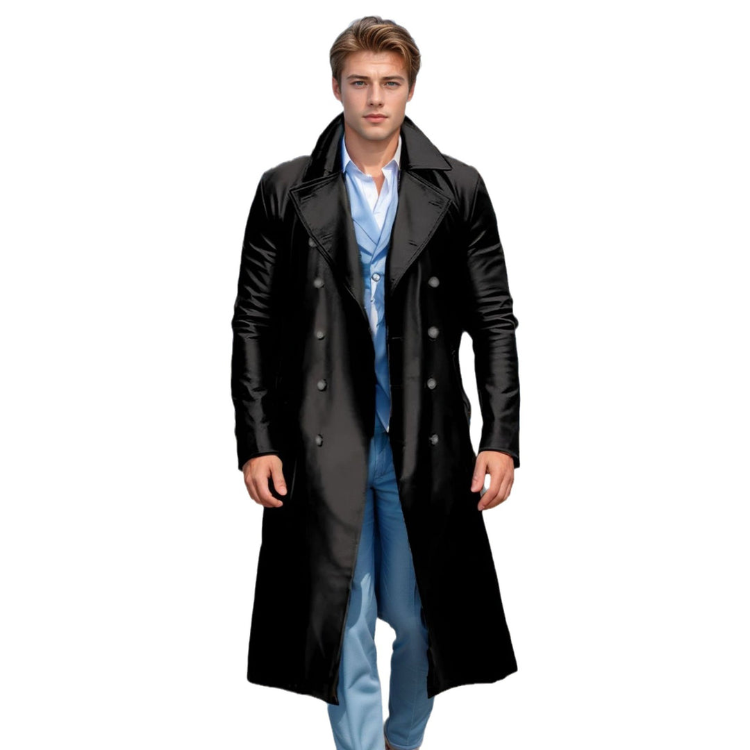 Herren Eleganter und glänzender Trenchcoat Drune