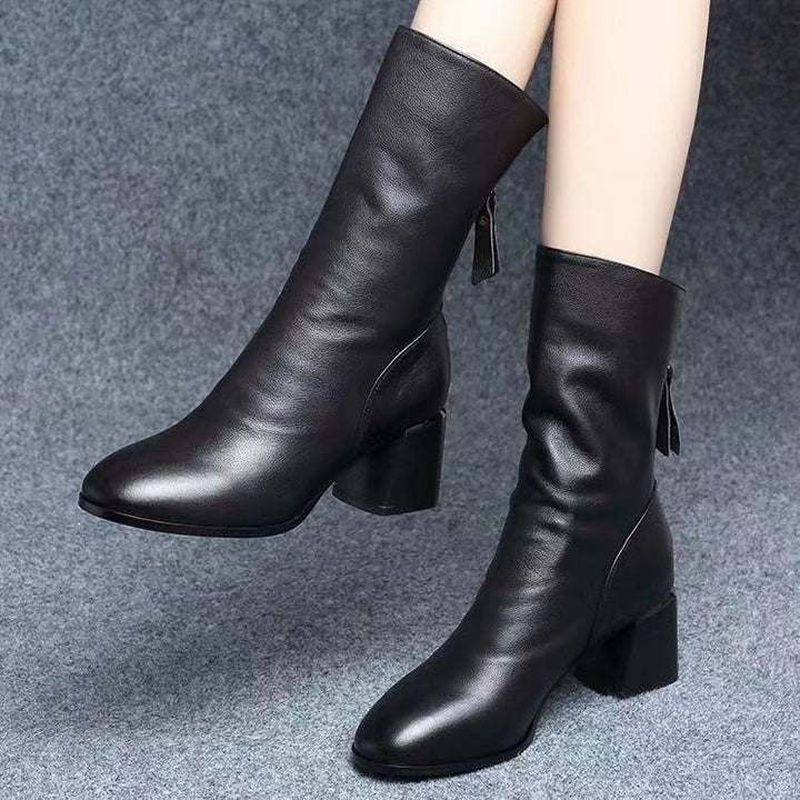 Drune | Luxuriöse Vegane Lederstiefeletten Mit Reißverschluss