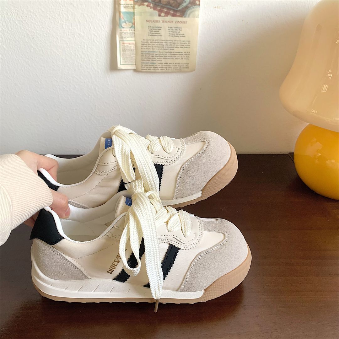 Damen modische Sneakers mit atmungsaktivem Obermaterial und praktischer Schnürung Drune