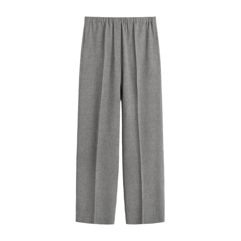 Damen Weit geschnittene Chiffon-Hose mit elastischem Bund Drune