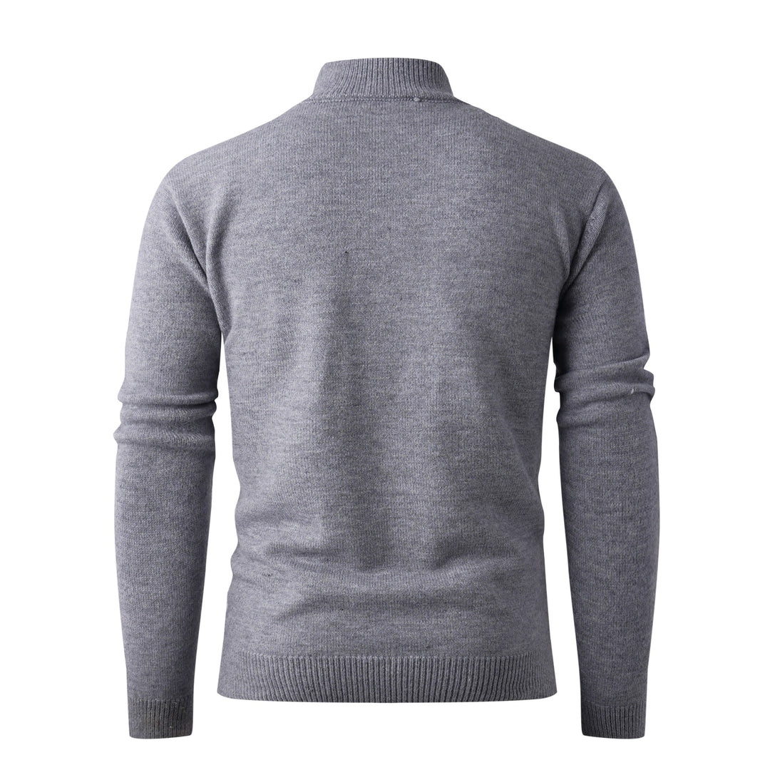 Herren Eleganter Strickpullover mit hohem Kragen und Reißverschluss Drune