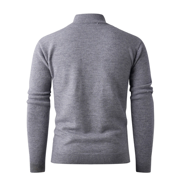 Herren Eleganter Strickpullover mit hohem Kragen und Reißverschluss Drune