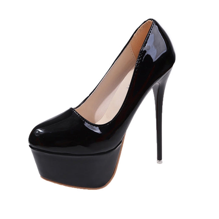 Damen Plateau-Pumps mit glänzendem Obermaterial und hohem Stiletto-Absatz Drune