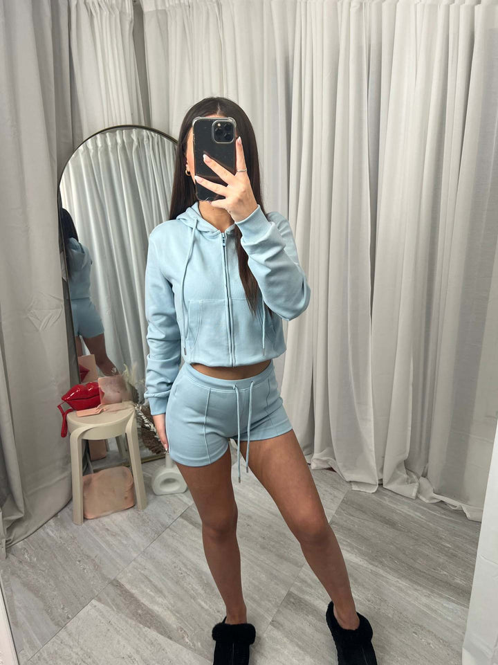 Damen Sportliches Kurzset mit Kapuze Drune