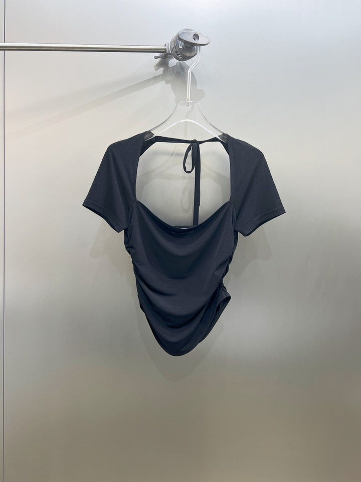 Damen Stretchbluse mit dekorativem Rückenausschnitt Drune