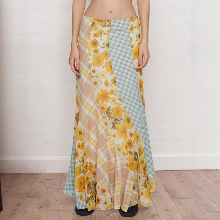 Damen Maxirock mit floralem Design und verspielten Farben Drune