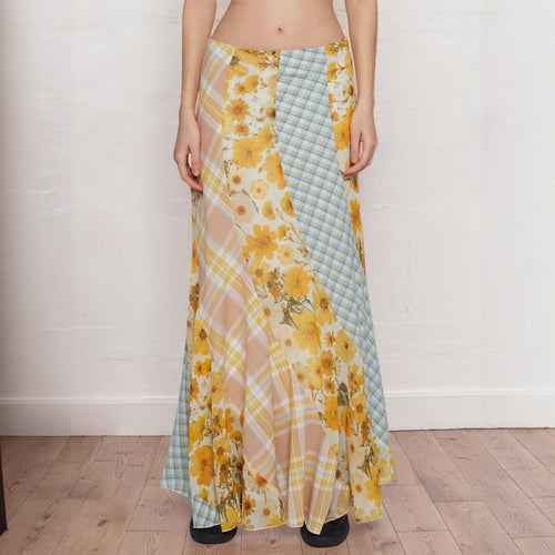 Damen Maxirock mit floralem Design und verspielten Farben Drune