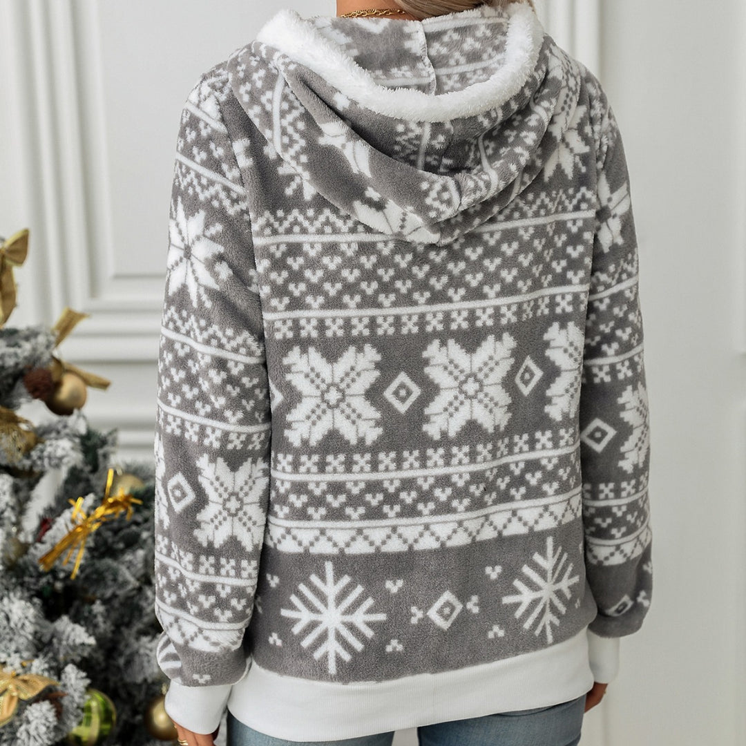 Damen Fleecejacke mit weichem Innenfutter und Wintermuster Drune