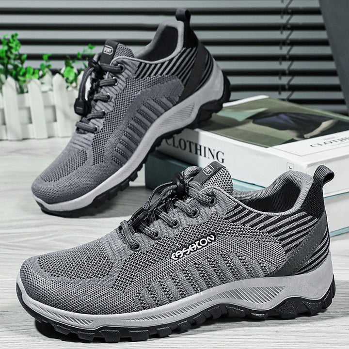 Herren nan flexible Mesh-Trailrunner mit stoßdämpfender EVA-Zwischensohle, Schnellzug-Schnürung und griffiger Outdoor-Profilsohle Drune