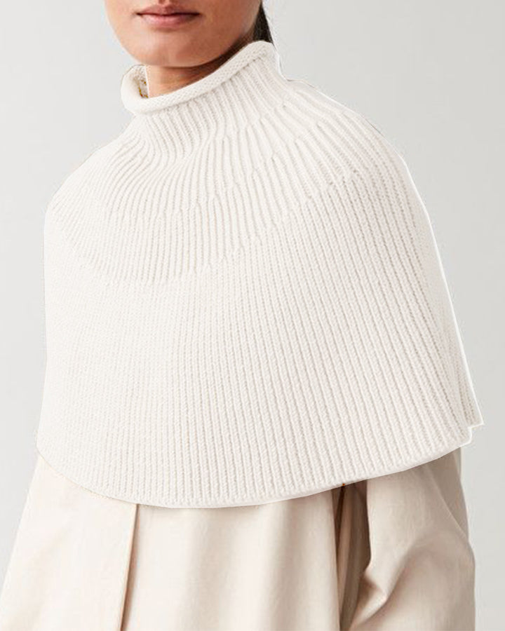 Damen Strickcape mit hochgeschlossenem Kragen Drune