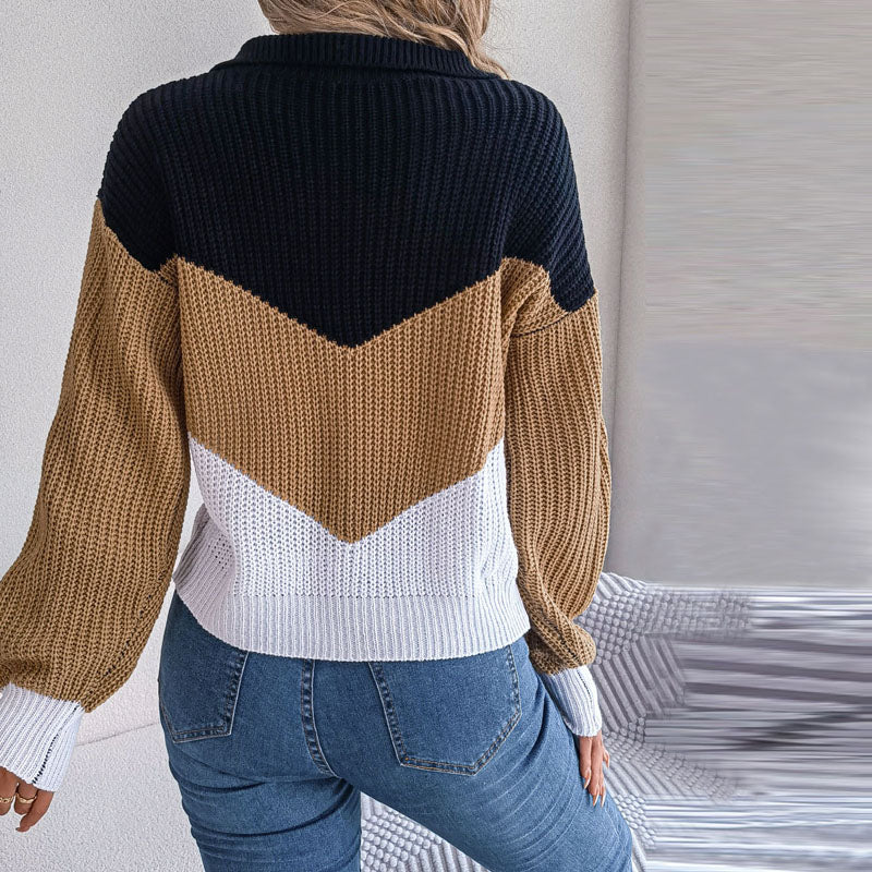 Drune | Pullover mit Gestricktem Farbblock für Damen