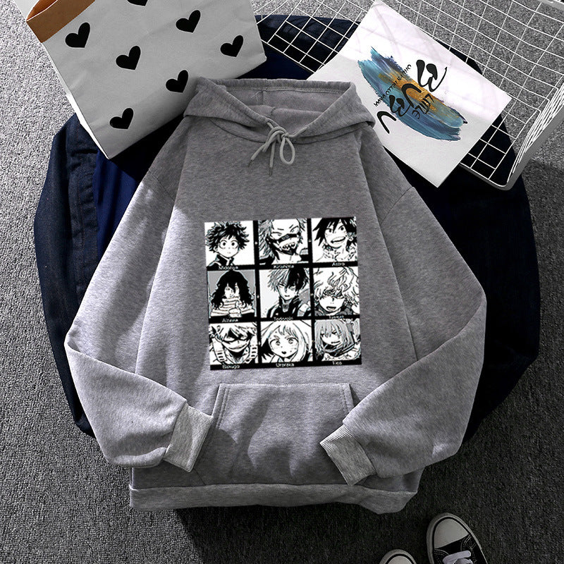 Damen Kapuzenpullover mit künstlerischem Manga-Motiv Drune