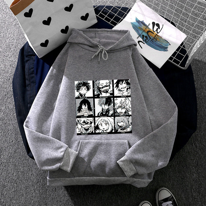 Damen Kapuzenpullover mit künstlerischem Manga-Motiv Drune