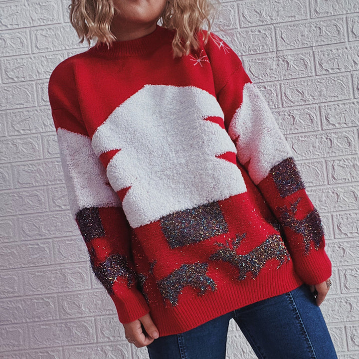 Damen Kuscheliger Winterpullover mit festlichem Design Drune